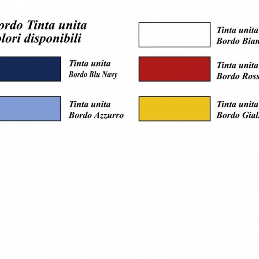 Bordo tinta unita, colori disponibili